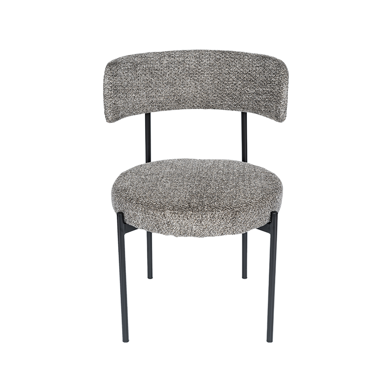Frame di ferro, cuscini morbidi sedia da pranzo in tessuto semplice - verde/grigio